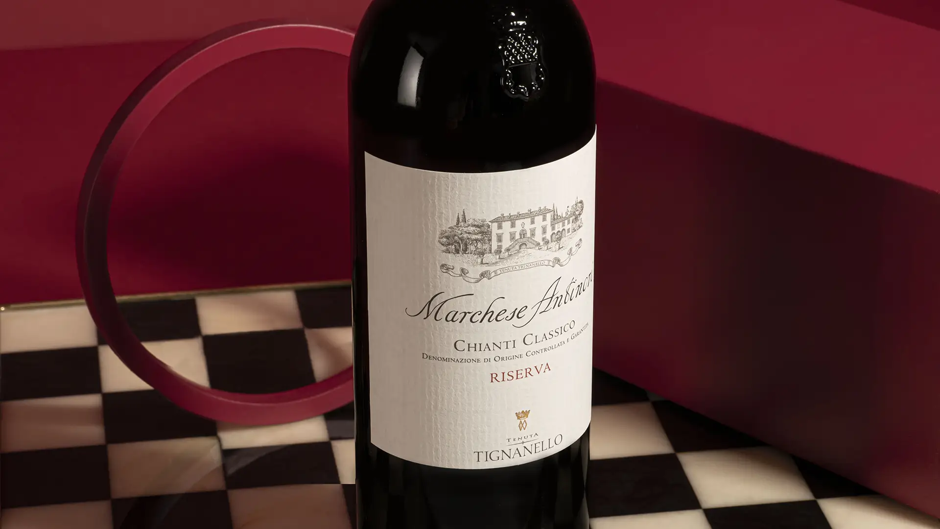 Marchese Antinori Chianti Classico Wine bottle.